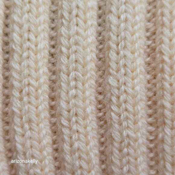 Eileen Fisher Ribbed Merino Ivory Thick Scarf TINY FLAW wool soft - Picture 11 of 16